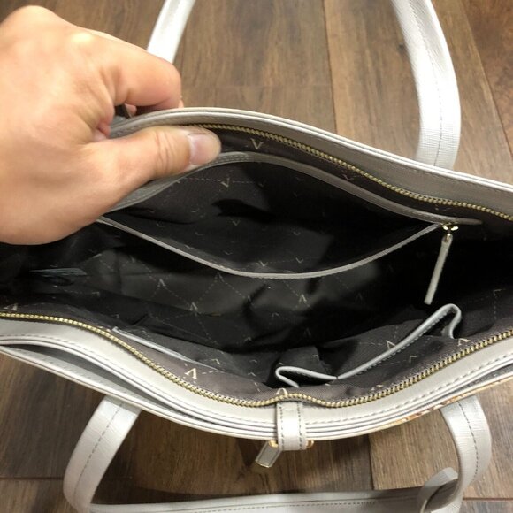 VINCE CAMUTO Leila Gray Saffiano Leather Shoulder Tote Travel Bag READ DESCRIPT. - Picture 10 of 12